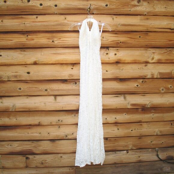 DB Studio Stretch Lace Halter Neck Gown - Picture 5 of 13